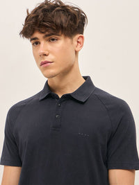THE BEAR HOUSE Men Solid Polo Collar Cotton T-shirt