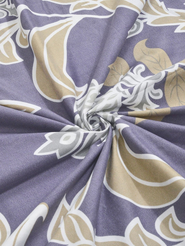 KLOTTHE Purple Floral Printed 300 TC Cadar King