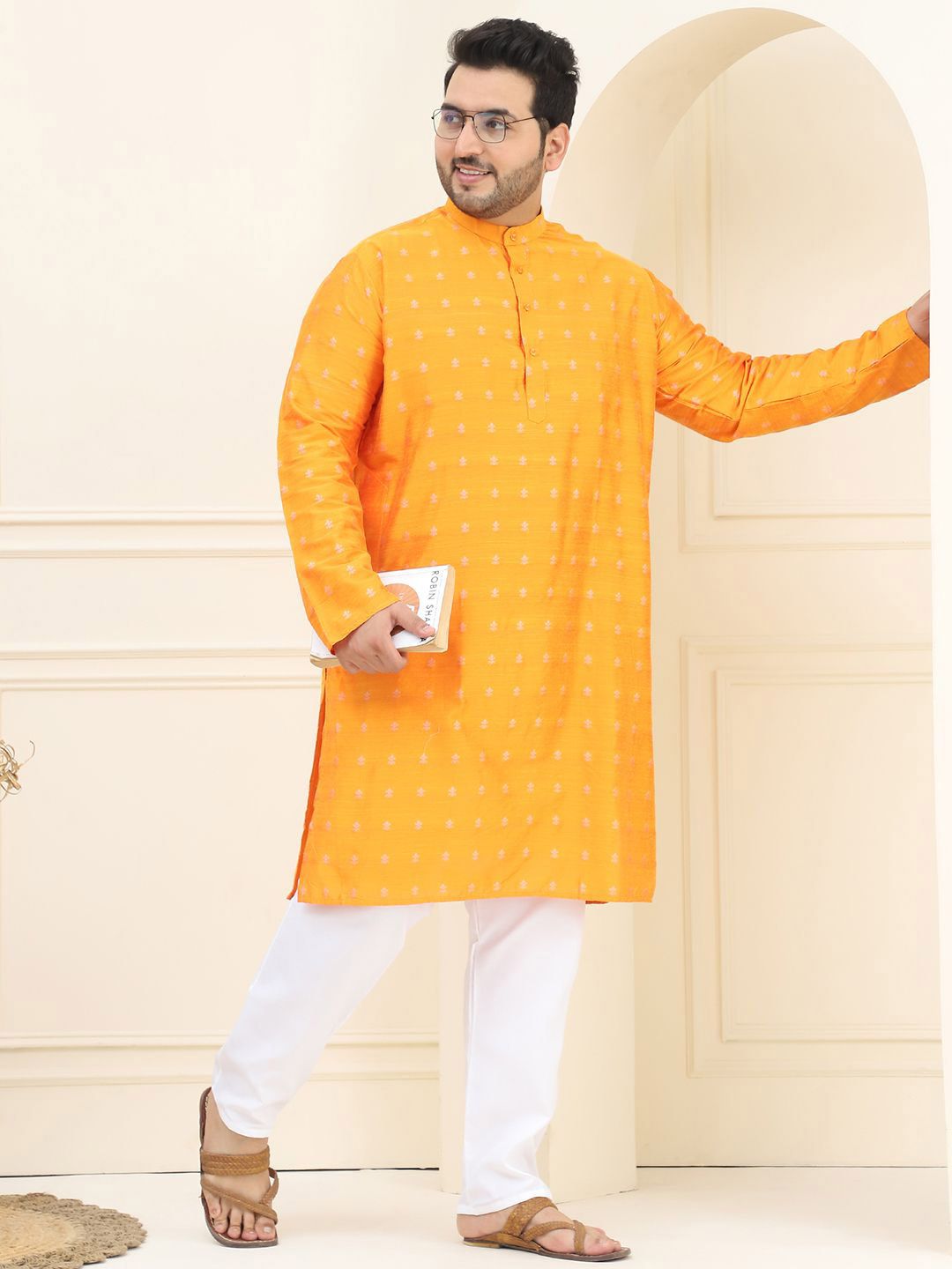 SOJANYA PLUS Plus Size Straight Kurta with Pyjamas