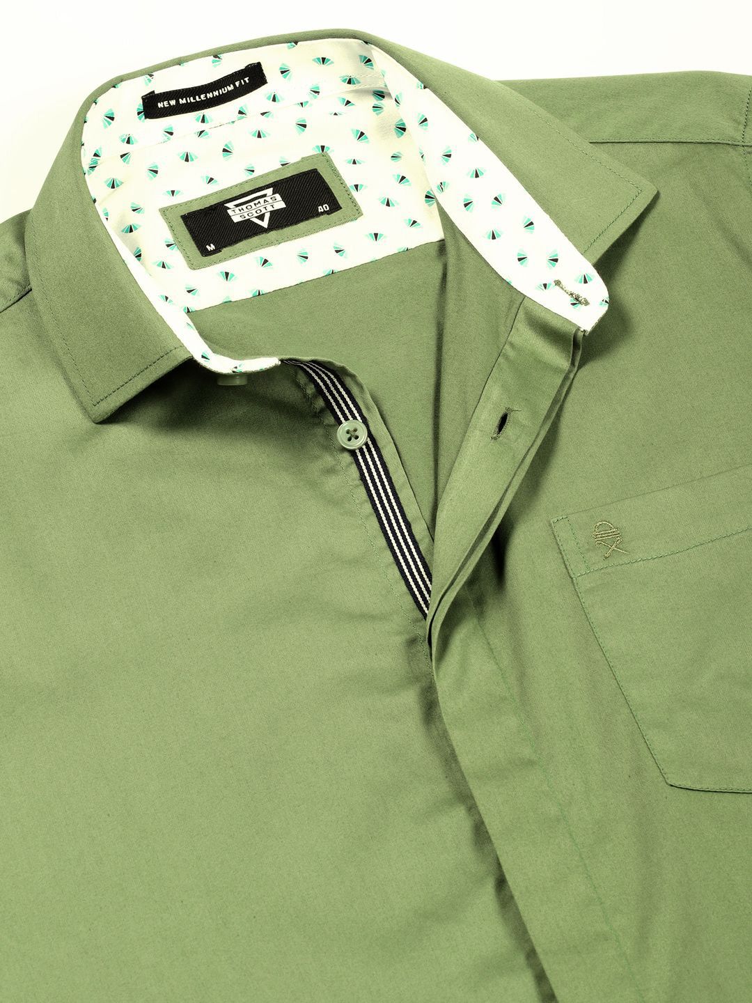 Thomas Scott Men Premium Cutaway Collar Solid Cotton Formal Shirt