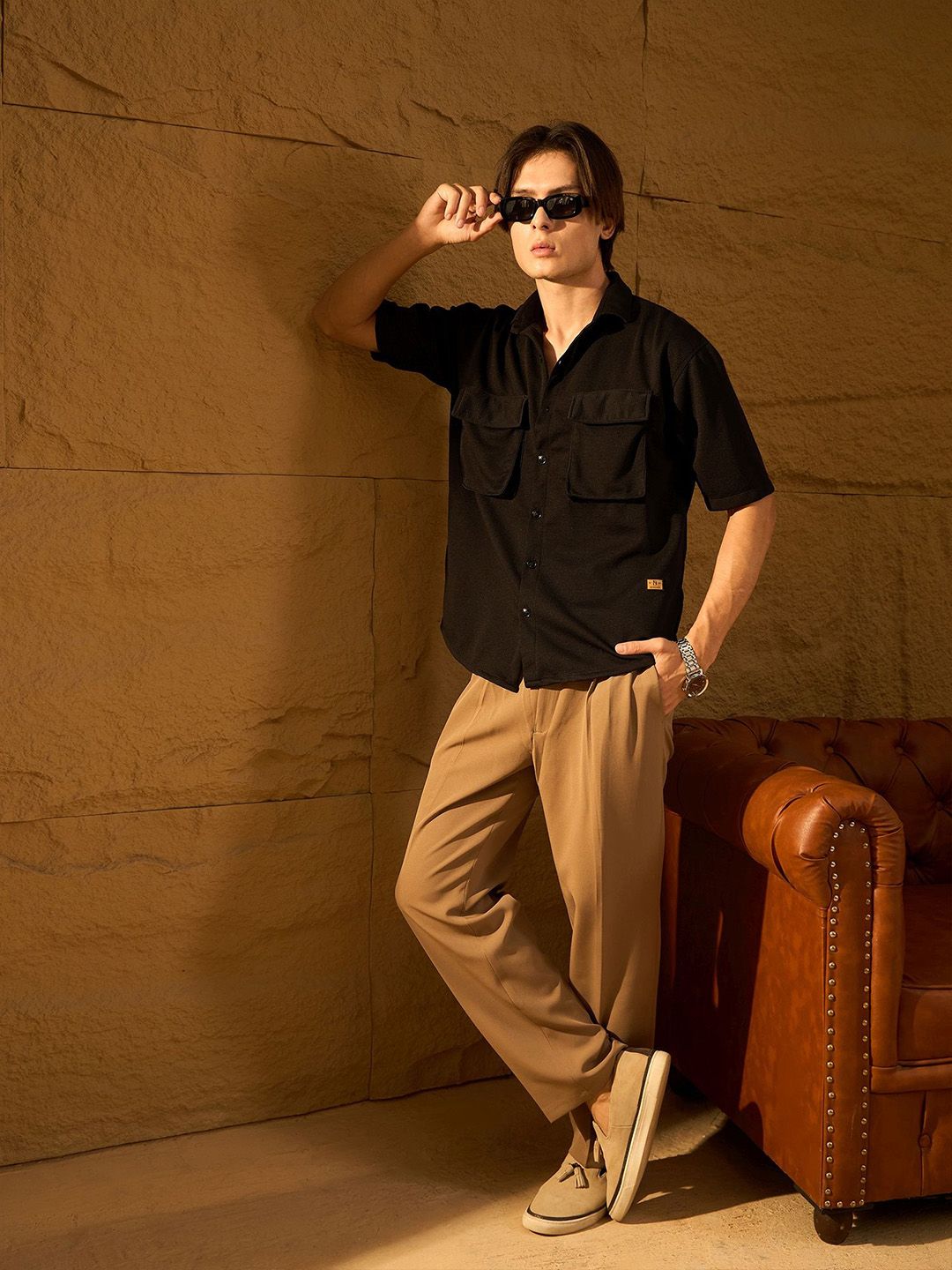 DENNISON Double Pocket Oversized Casual Shirt