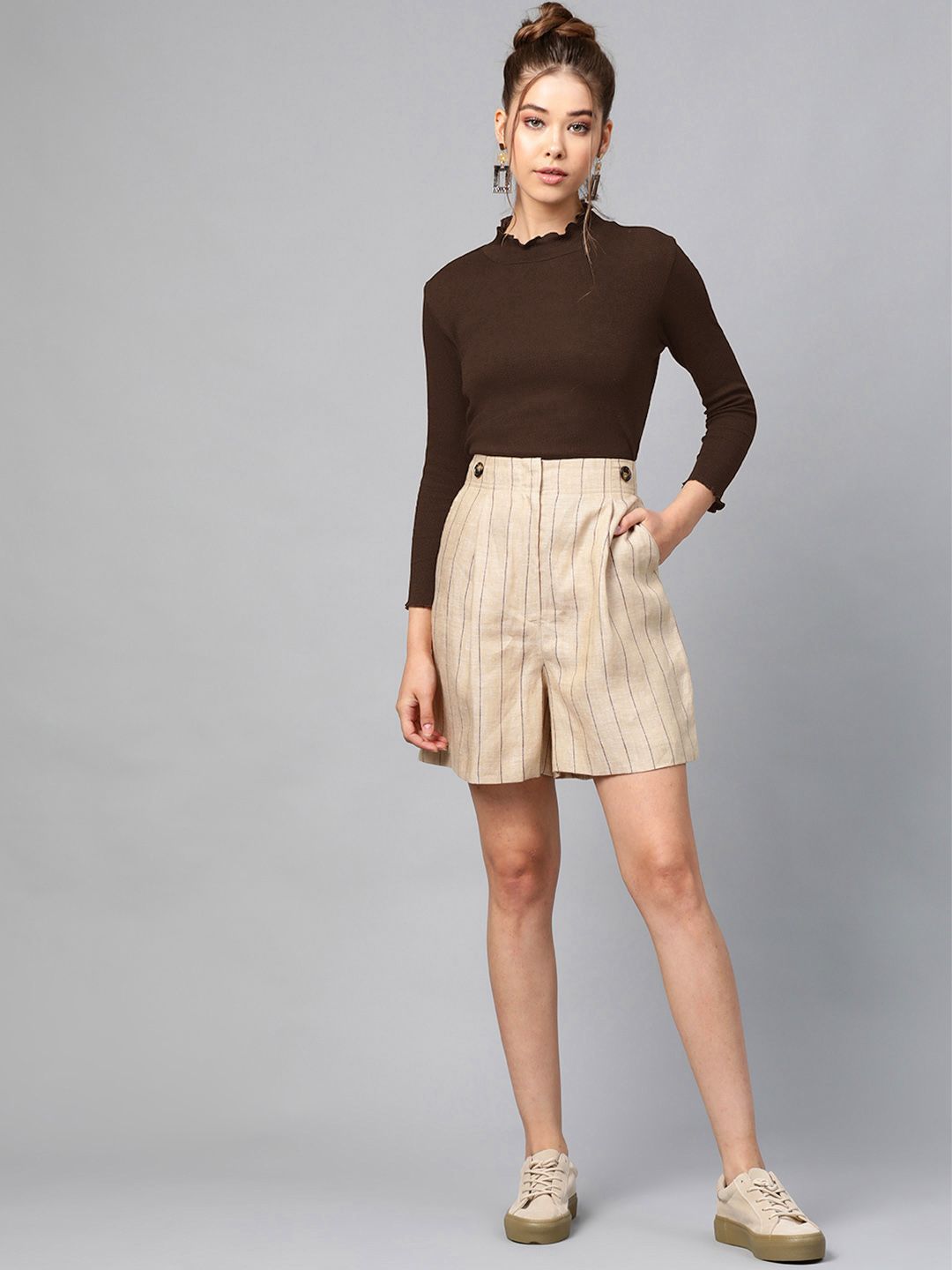 SASSAFRAS Women High Neck Long Sleeve Top