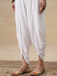 Rumah Chikankari Wanita Sulam Chikankari Straight Fit Viscose Rayon Blend Salwar