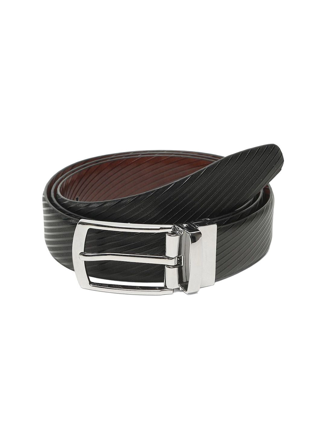 Teakwood Leathers Men Textured Leather Reversible Formal Belt