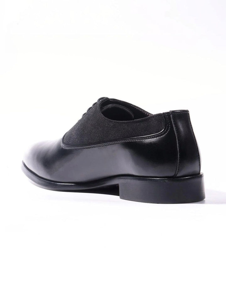 MONKSTORY Black Glossy-Suede Oxford Hybrid Lace-ups