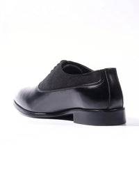 MONKSTORY Black Glossy-Suede Oxford Hybrid Lace-ups