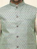 SOJANYA PLUS Lelaki Plus Size Printed Mandarin Collar Nehru Jaket