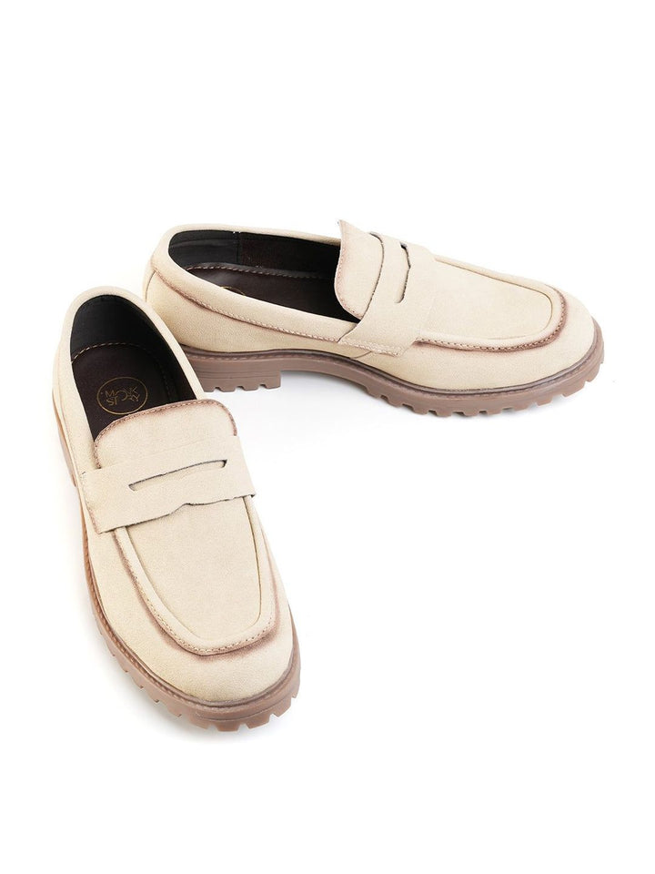 MONKSTORY Cosmopolitan Dune Penny Loafers - Beige