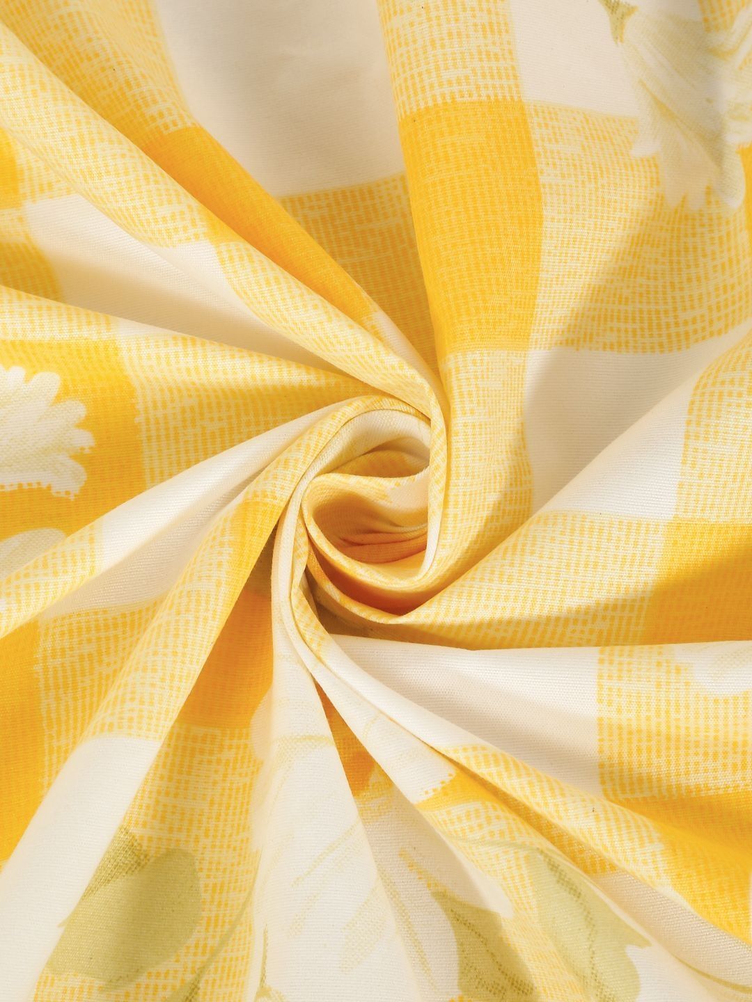 Myntra Elegant Homes Yellow Floral 300 TC King Double Bedsheet dengan 2 Sarung Bantal