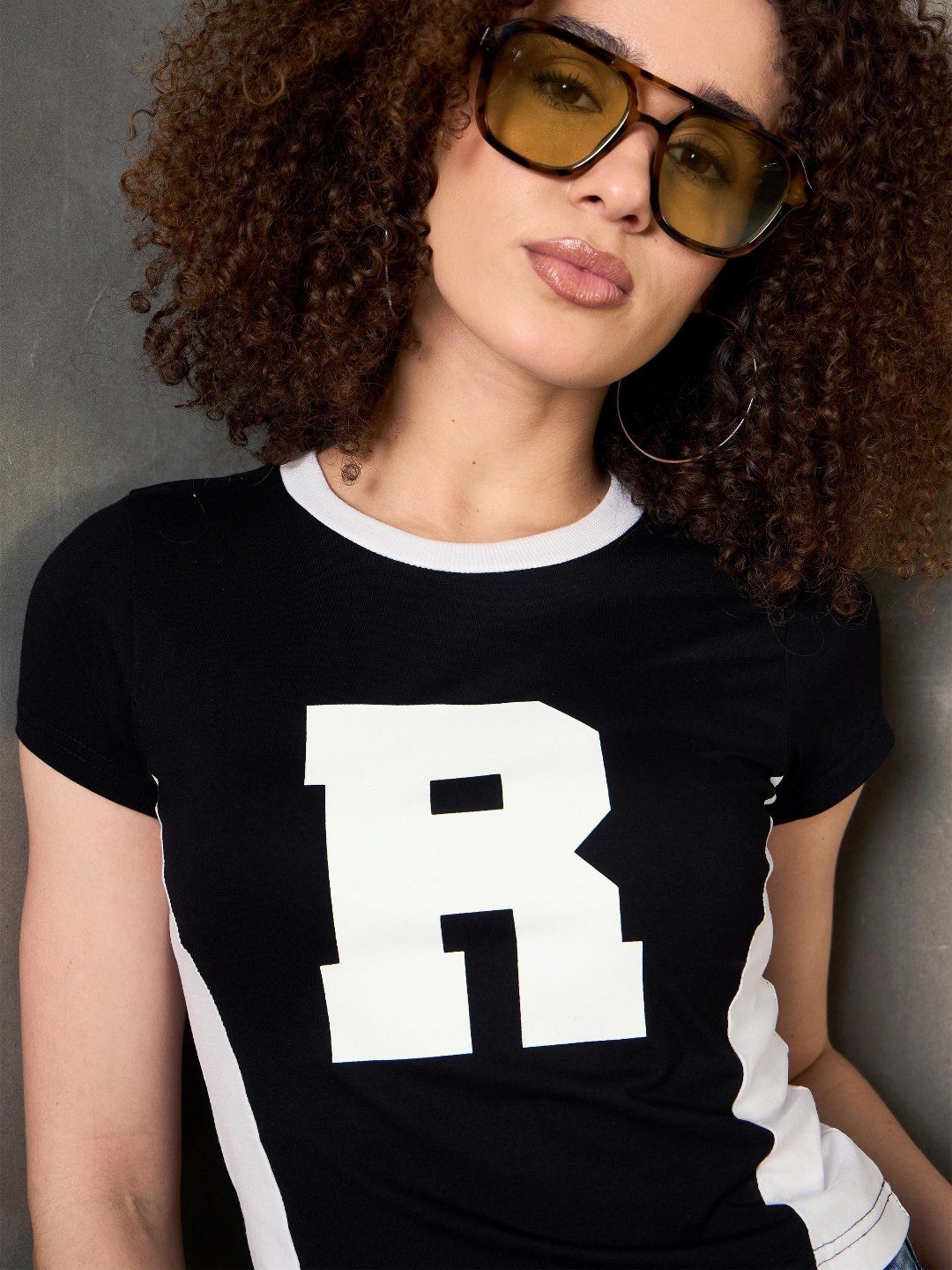 SASSAFRAS Women Typography Printed Round Neck Slim Fit T-shirt