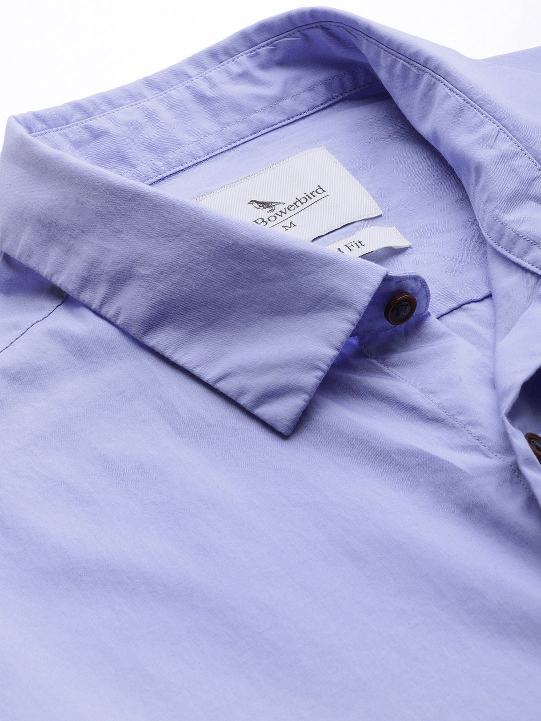 Mr Bowerbird Men Blue Solid Tailored Fit Casual Shirt