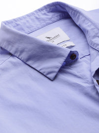 Mr Bowerbird Men Blue Solid Tailored Fit Casual Shirt