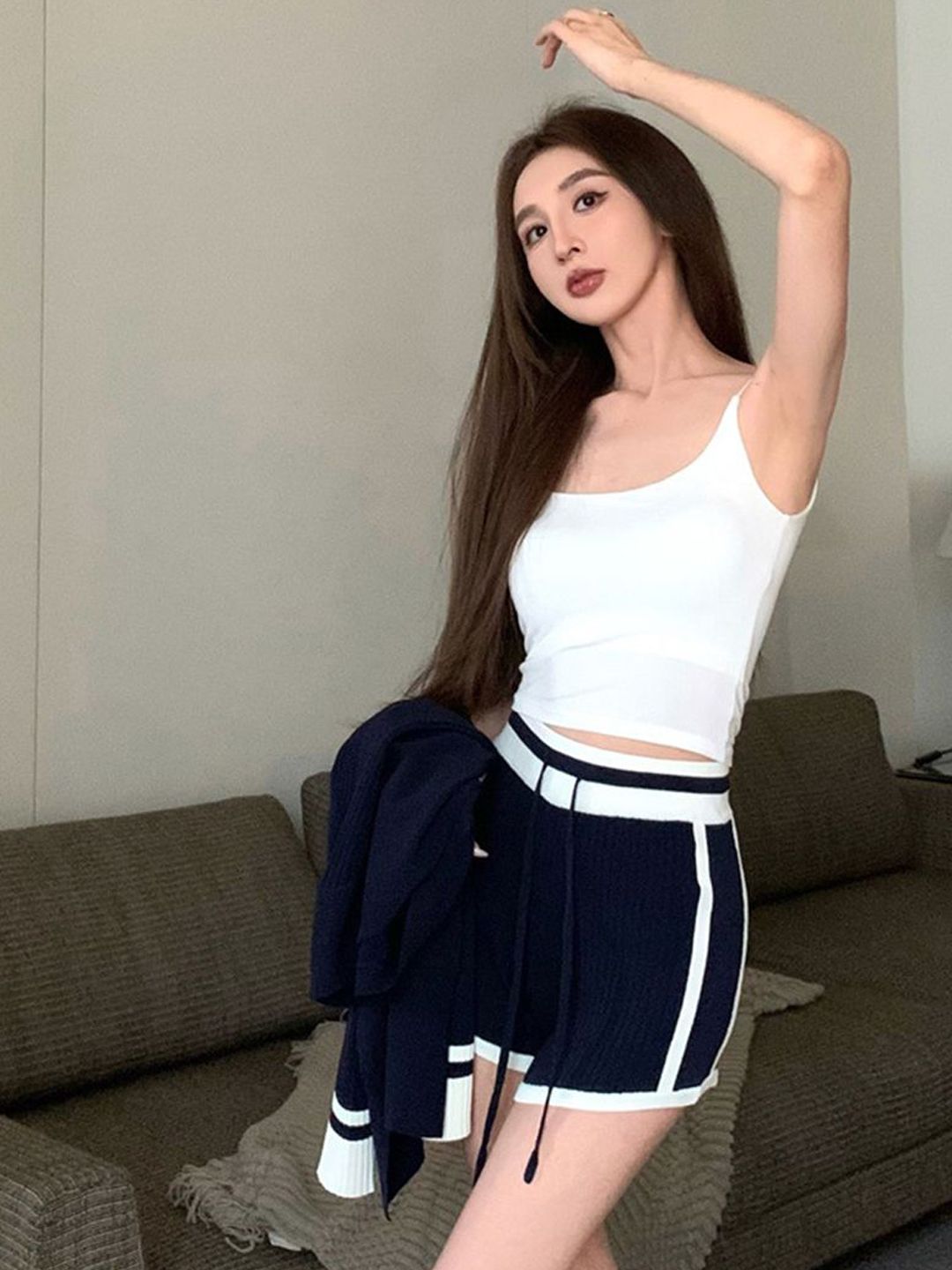 DressBerry Round Neck top and shrug With Shorts Co-Ords