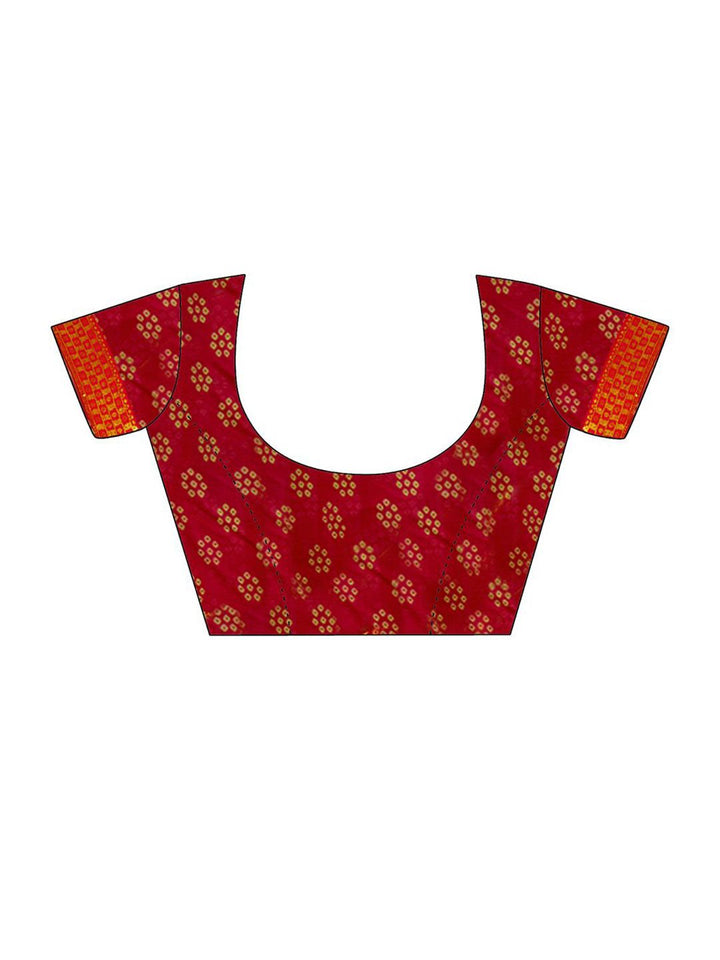 KALINI Bandhani Zari Pure Chiffon Bandhani Saree