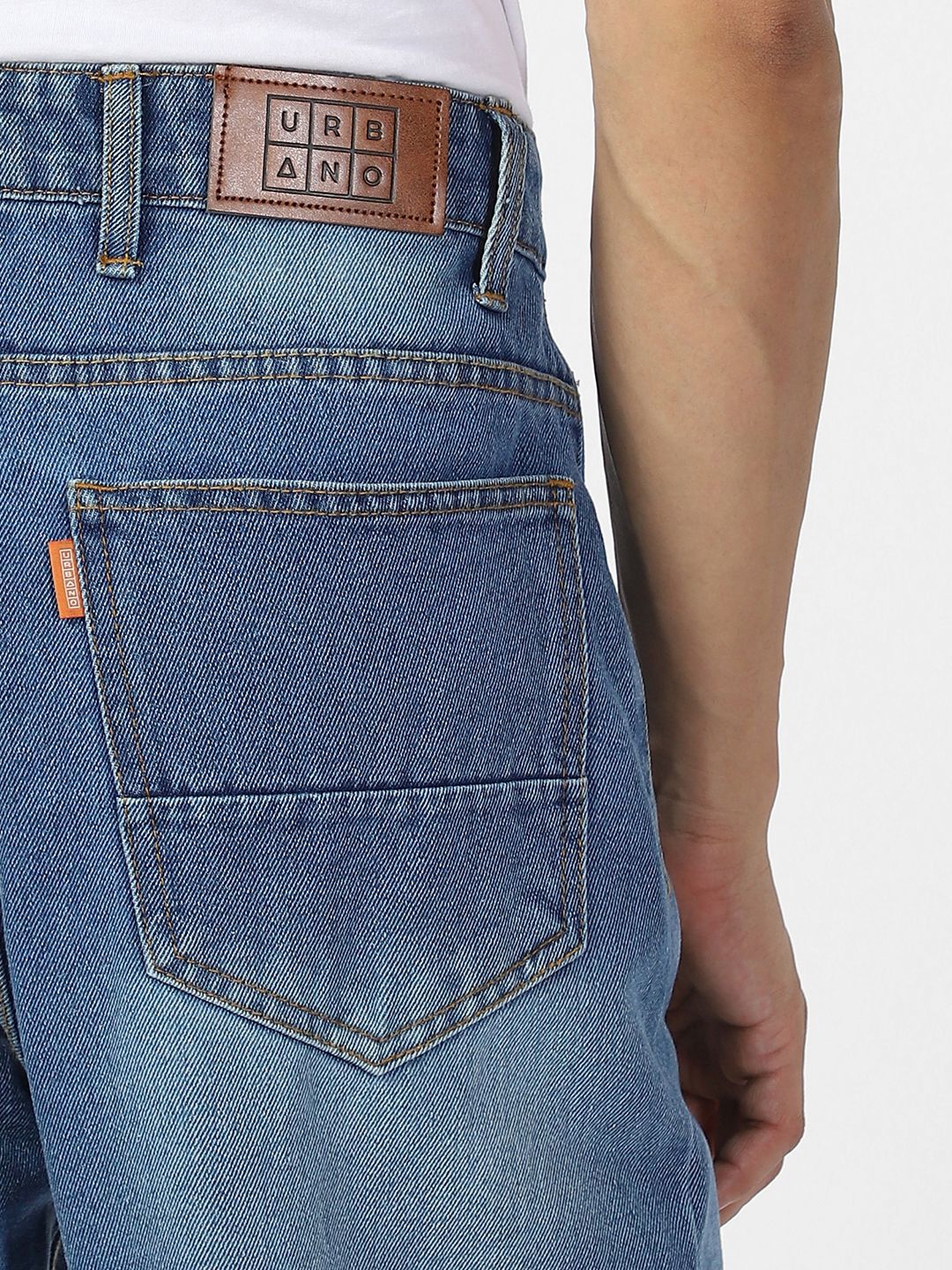 Urbano Fashion Men Loose Relaxed Fit Heavy Fade Jeans