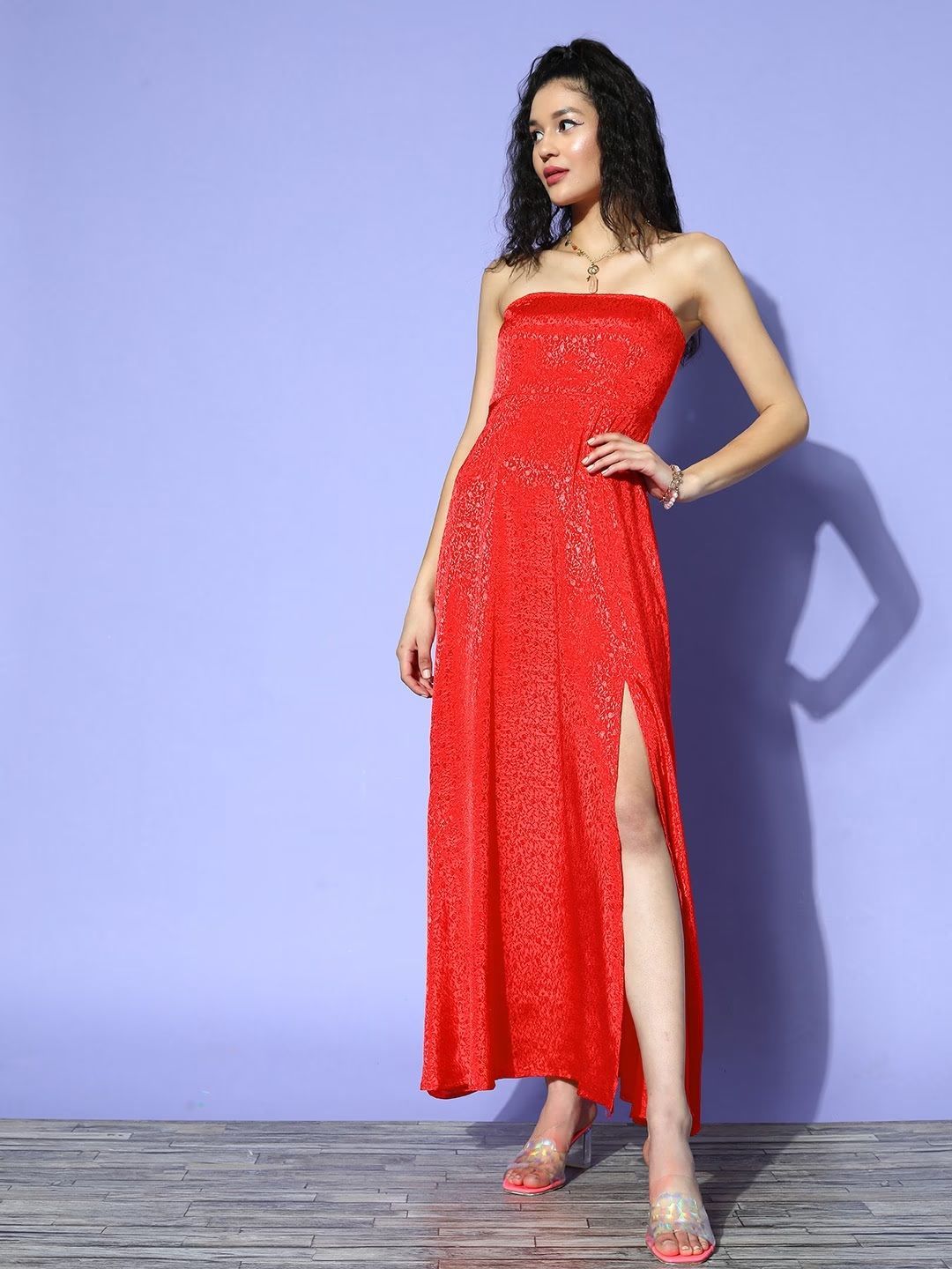 Berrylush Jacquard Maxi Dress