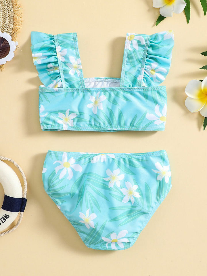 YK Infant Girls Printed Top & Briefs Swim Set