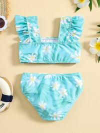 YK Infant Girls Printed Top & Briefs Swim Set