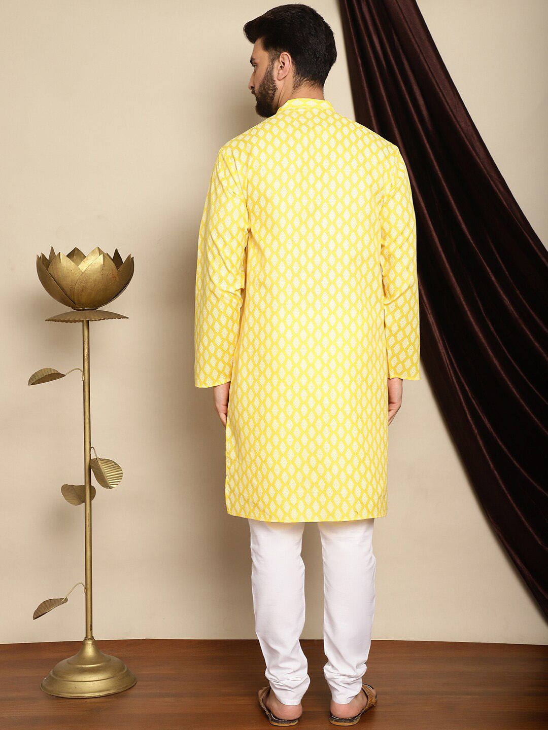 Motif Etnik Anouk Bercetak Kurta Kolar Mandarin Dengan Churidar