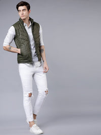 HIGHLANDER Men Olive Green Solid Puffer Jacket