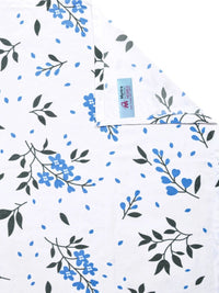 Myntra Elegant Homes White & Blue Floral 300 TC King Bedsheet with 2 Pillow Covers