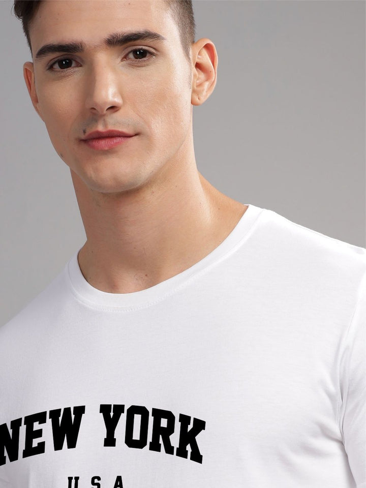 ADRO Men Typography Printed Applique T-shirt