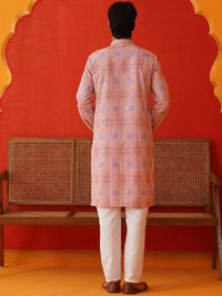 Jompers Men Embroidered Regular Sequinned Kurta with Pyjamas