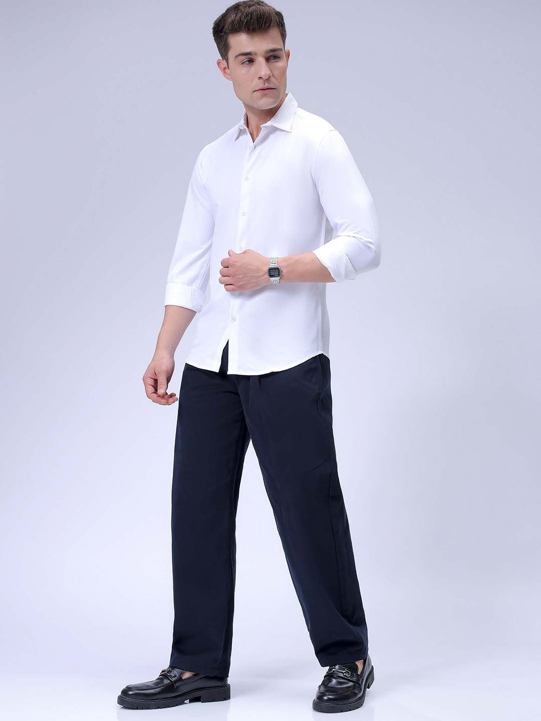 The Indian Garage Co Slim Fit Spread Collar Casual Shirt