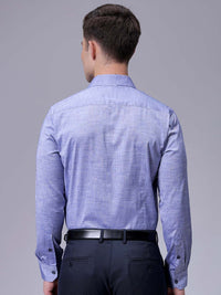 The Indian Garage Co. X Luxe Men Slim Fit Cutaway Collar Textured Cotton Formal Shirt