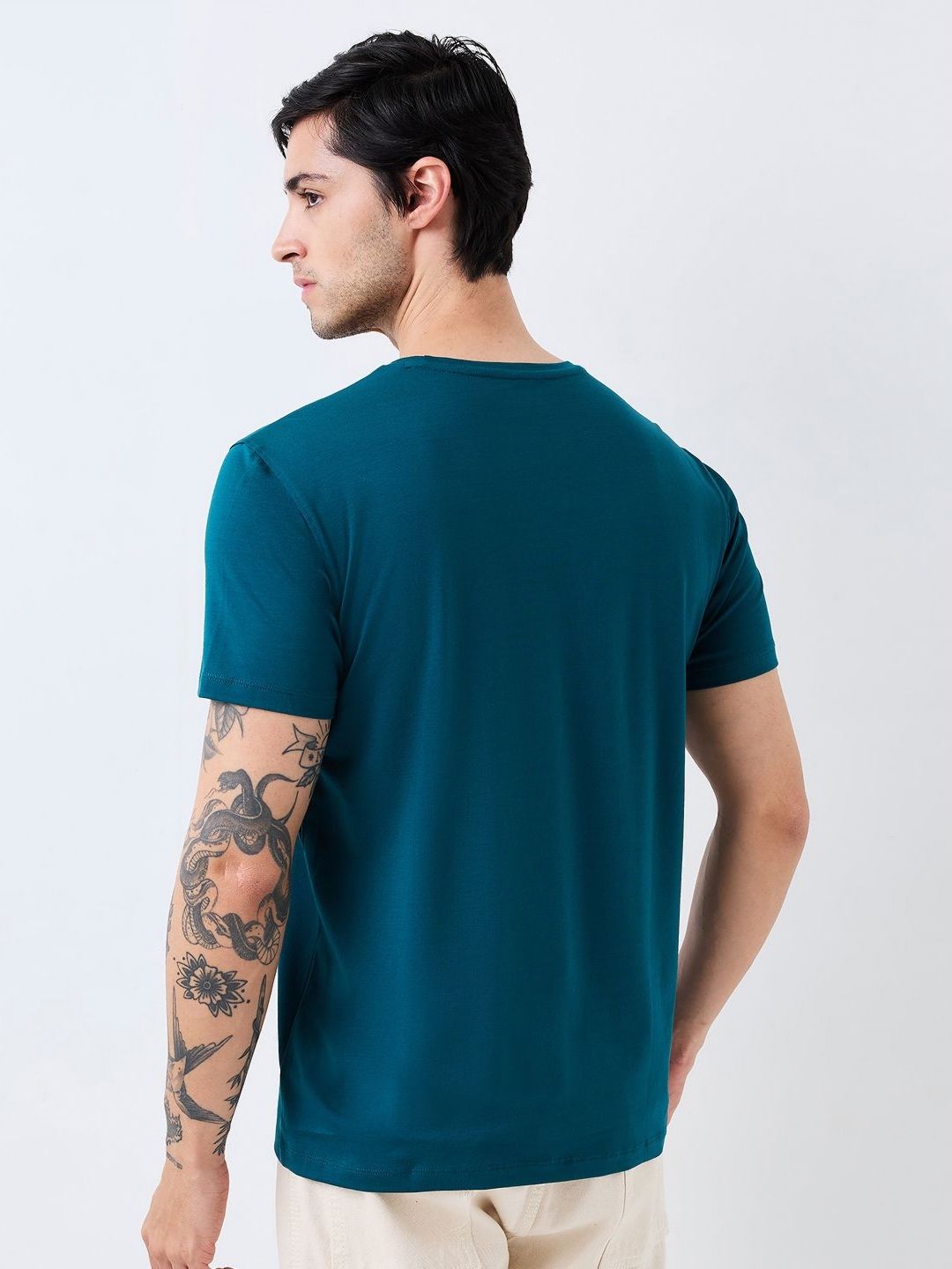 SPYKAR Men Graphic Printed Round Neck Cotton Slim Fit T-shirt