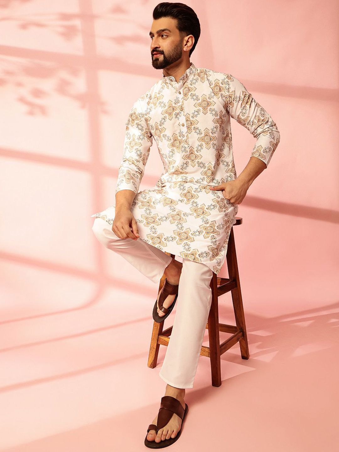 Anouk Men Ethnic Motifs Printed Regular Kurta with Pyjamas