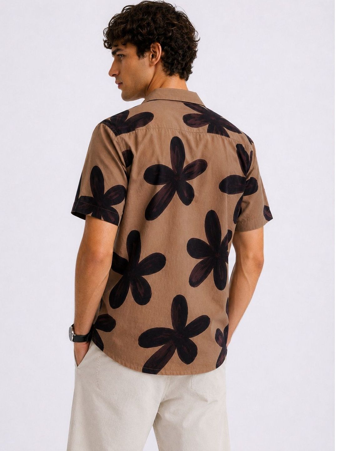 Baju Kasual Bercetak Bunga Santai ADRO Lelaki