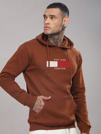 ADRO Men Cotton Graphic Printed Long Sleeves Hooded Sweatshirt
