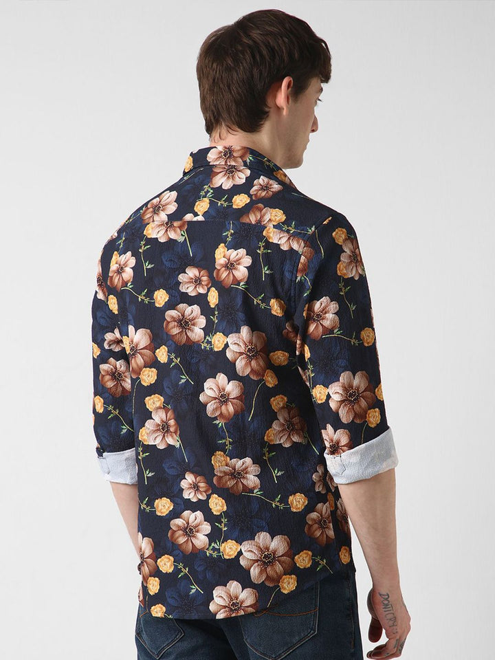 VASTRADO Men Slim Fit Floral Printed Opaque Casual Shirt