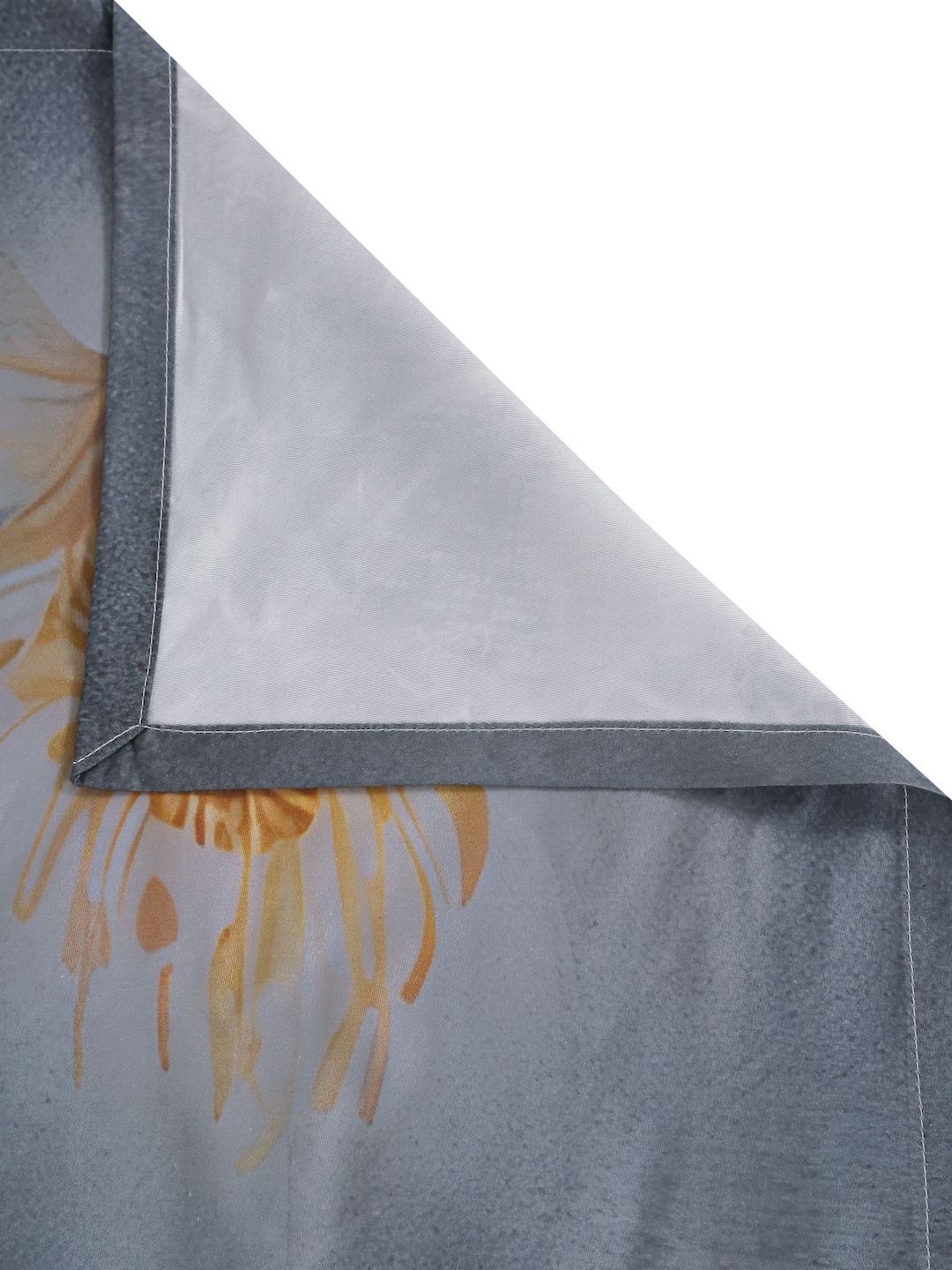 KLOTTHE Grey Floral Flat 400 TC Single 7D Bedsheet with 1 Pillow Covers