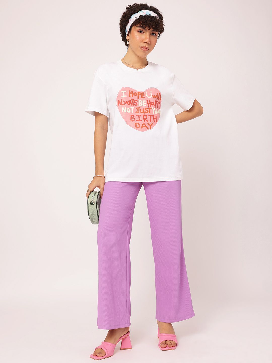 DressBerry Heartfelt Hues Typography Print T-shirt