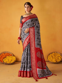 Saree mall Ethnic Motifs Printed Zari Sungudi Sarees