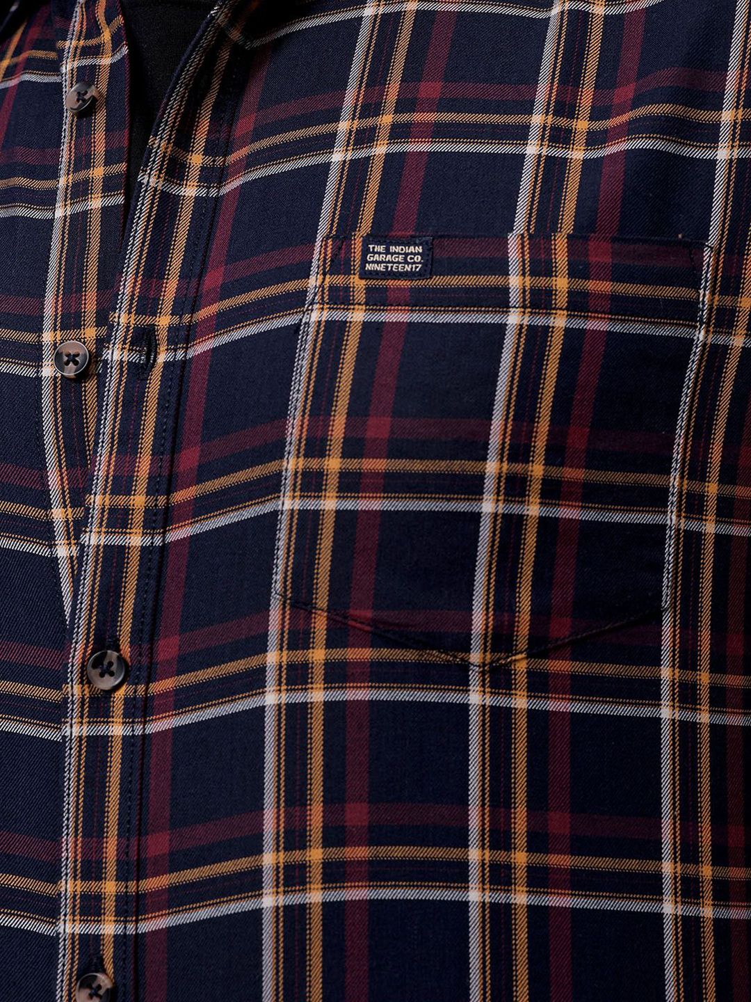 The Indian Garage Co Men Opaque Checked Cotton Casual Shirt