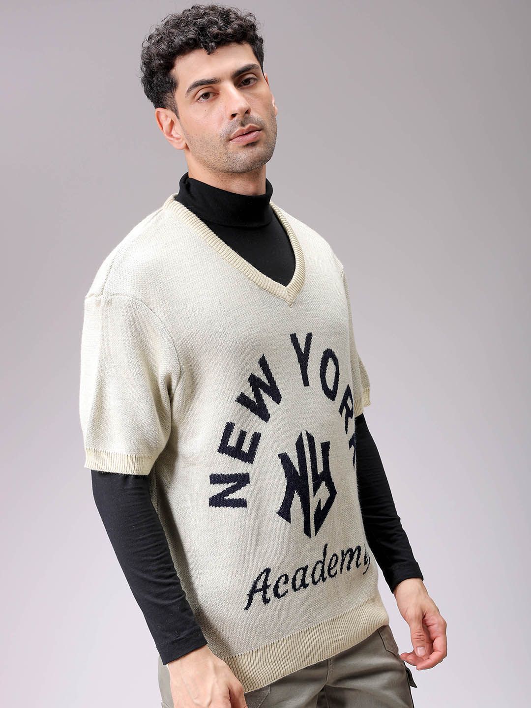 The Indian Garage Co Men Typography Printed Short Sleeves Pullover