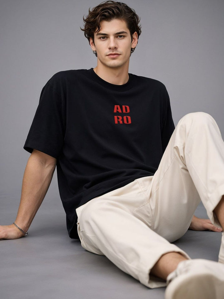 ADRO Men Printed Drop-Shoulder Sleeves T-shirt