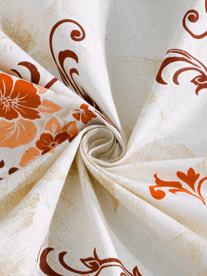 Myntra Elegant Homes Orange Floral Fitted 400 TC Cotton Set Cadar King 2.50 m x 2.25 m