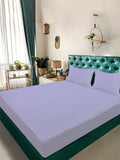 KLOTTHE Lavender Striped 300 TC King Size Bedsheet with 2 Pillow Covers