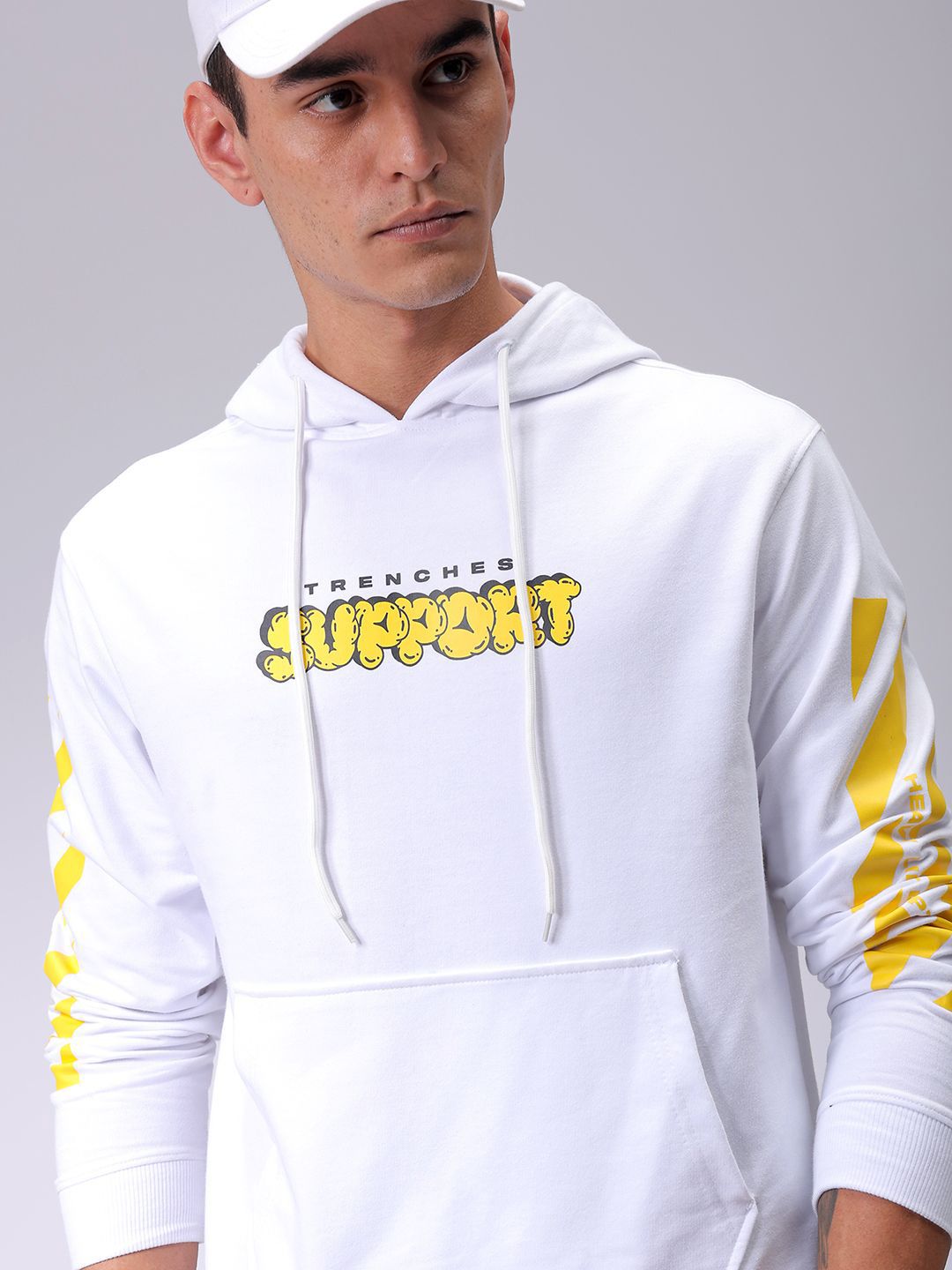 The Indian Garage Co Men Cotton Printed Hooded Sweatshirt