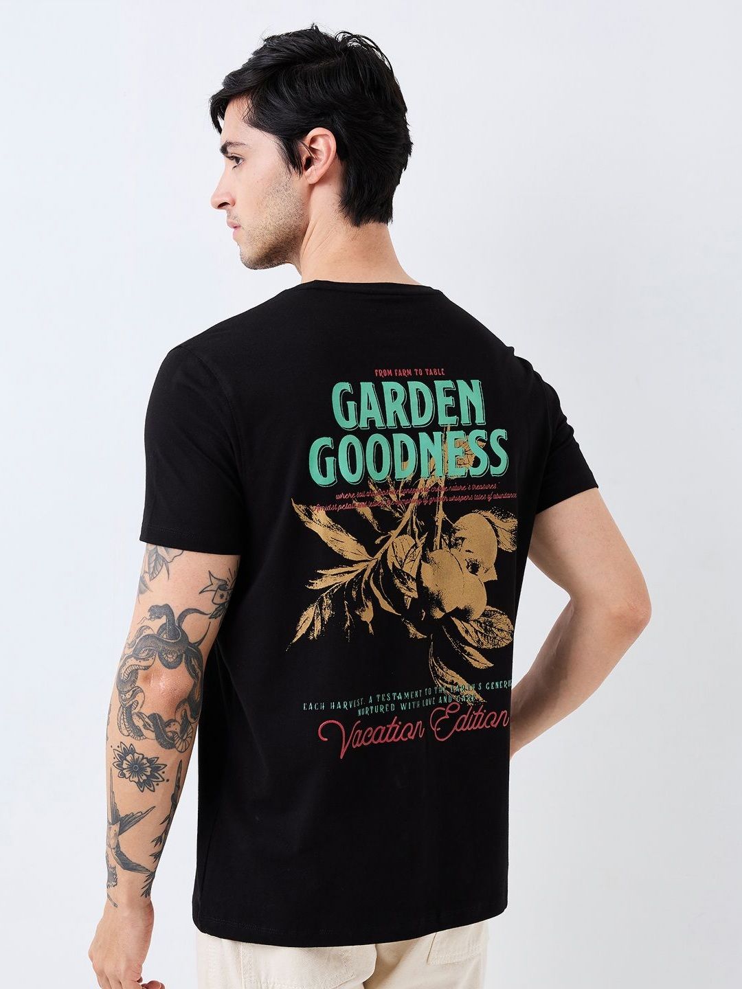 SPYKAR Men Typography Printed Round Neck Cotton Slim Fit T-shirt