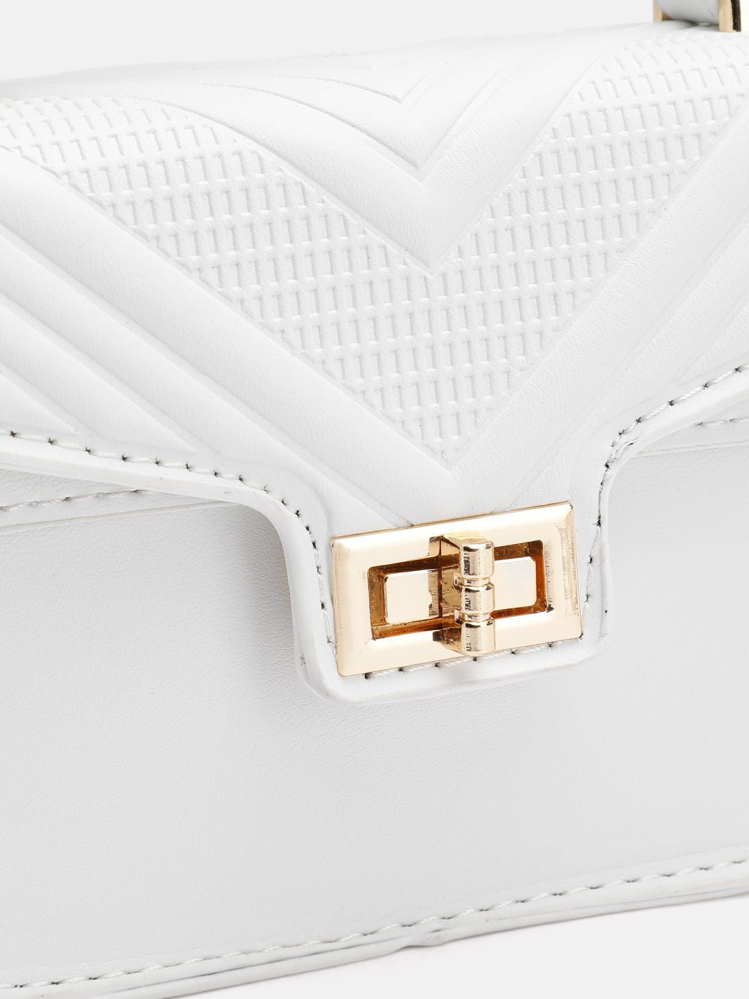 DressBerry Textured Structured Satchel Bag