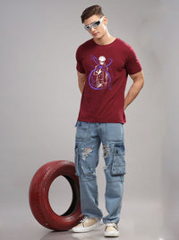 ADRO Men Typography Printed Round Neck Cotton Tshirt
