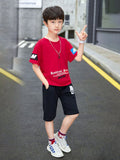 YK Boys Printed Round Neck Pure Cotton T-Shirt With Shorts