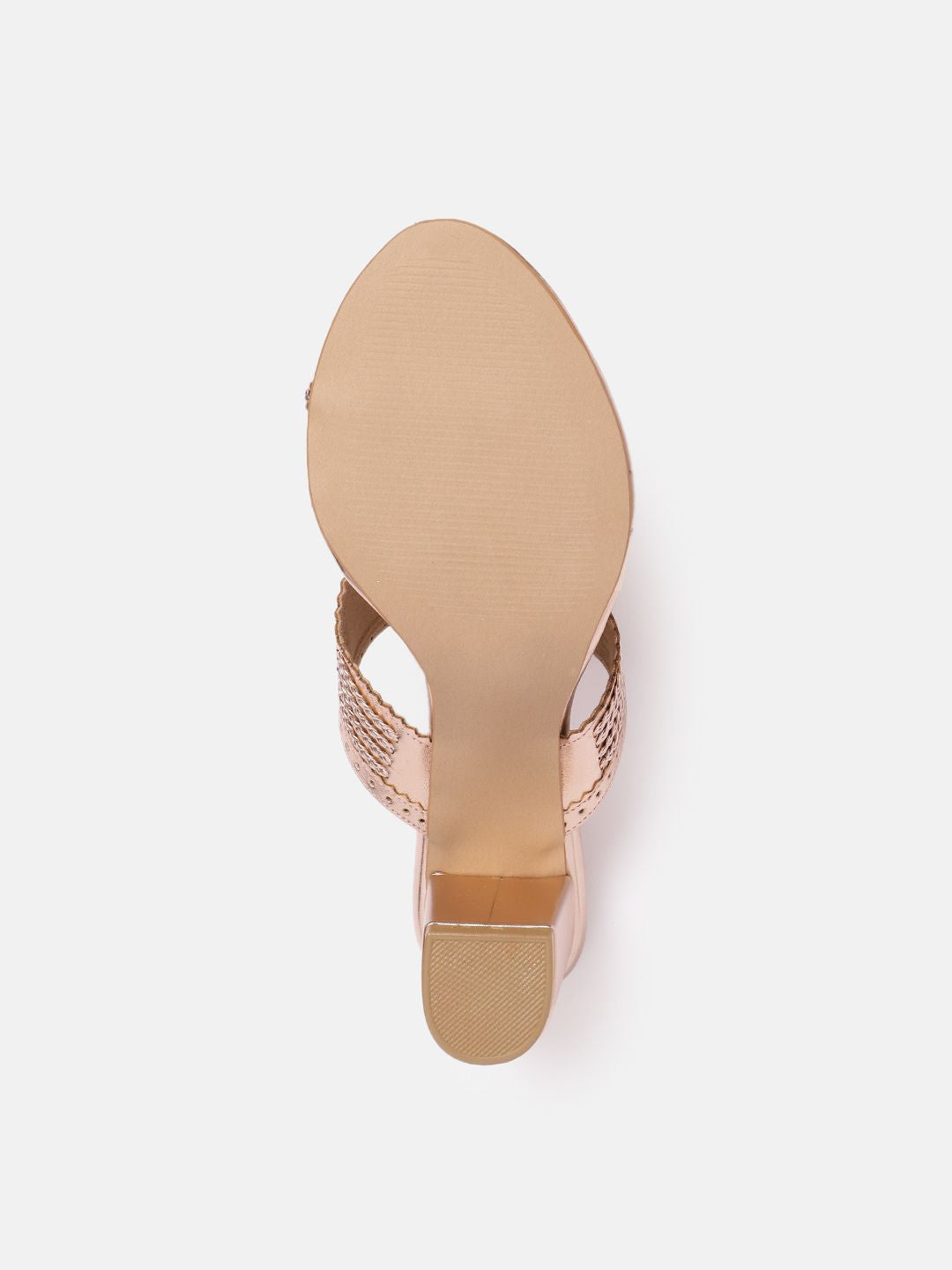 House of Pataudi Open Toe Woven Design Block Heels