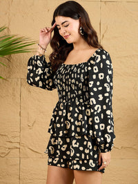 Berrylush Women Printed Square Neck Playsuit
