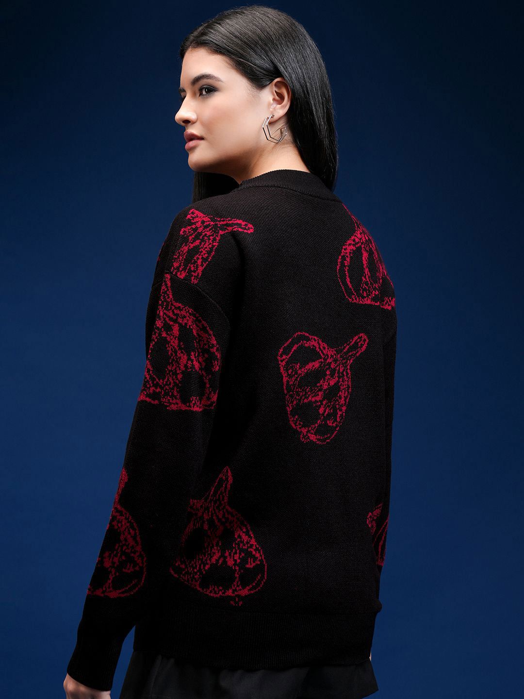 Tokyo Talkies Women Printed Round Neck Long Sleeves Pullover